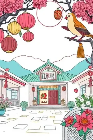 《星轨修理铺》竖版封面，屋檐下摆满齿轮与星图的工作台